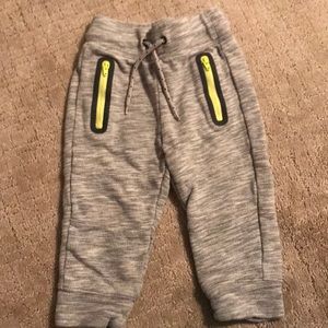 Gray and neon joggers